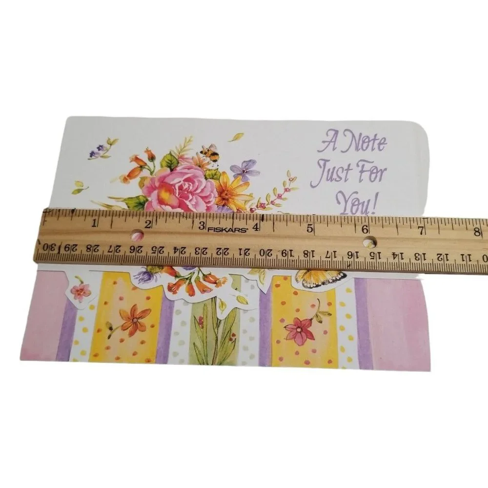 Note Card Blank Letter Writing Liz Schriner Ilustrations Flowers Butterfly 2007